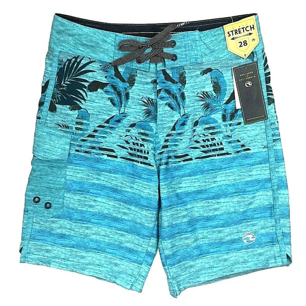 Ocean Current Tropical Tech Board Shorts Size 28 Cargo Pocket Stretch